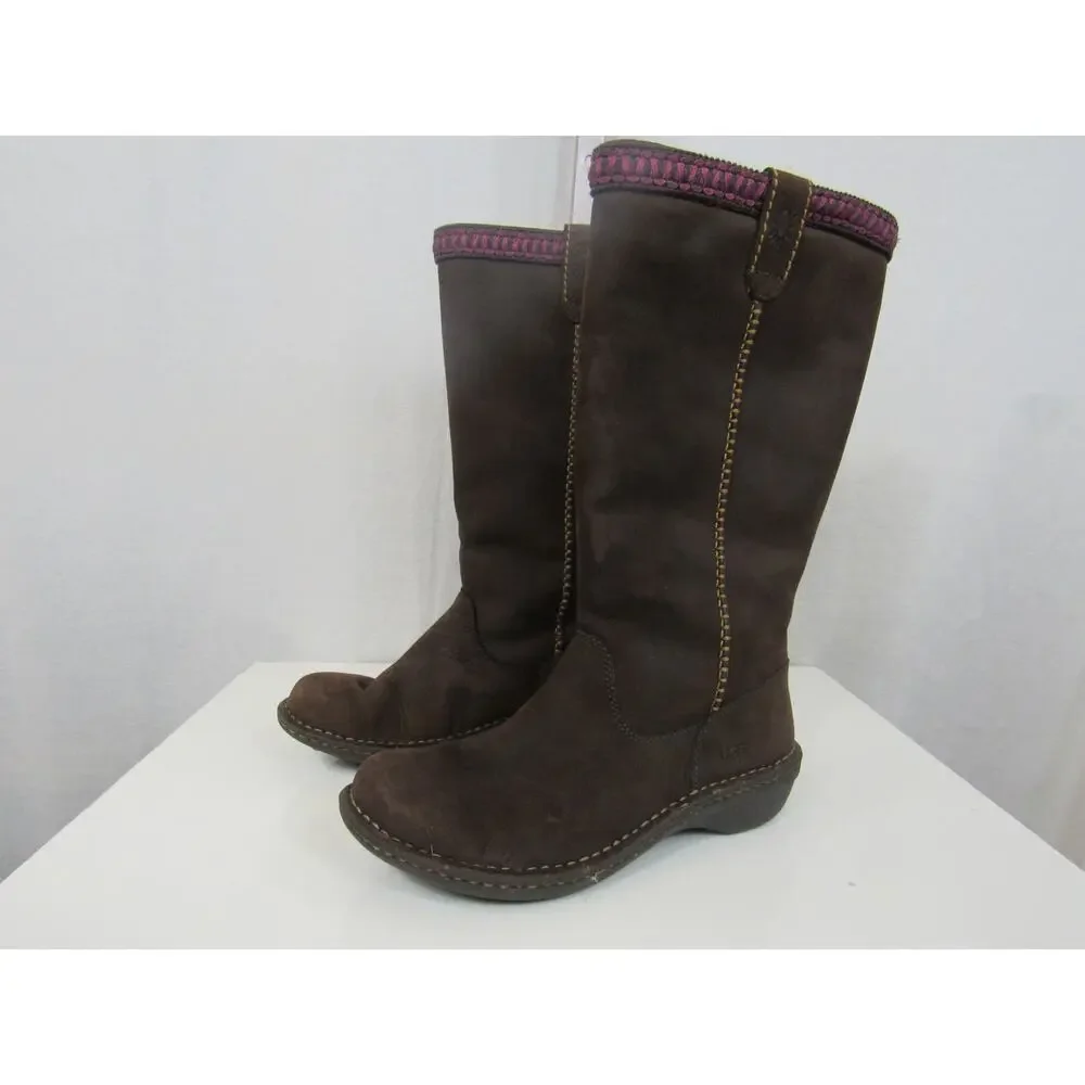 UGG Australia Women's US 8 Brown Suede Leather Sheepskin Lined Winter Boots